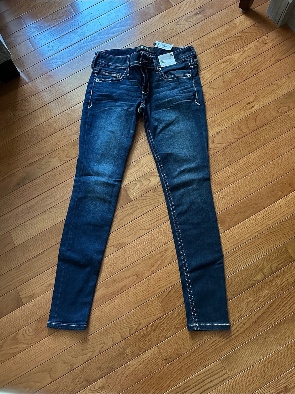 Express Women's Dark Blue Low Rise Legging Jeans